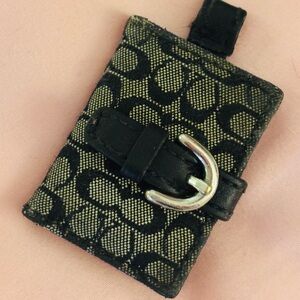 💗RARE AUTHENTIC VINTAGE Coach Signature Canvas Photo Signature frame keychain💗